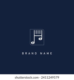 Simple Logo Design Vector Music.