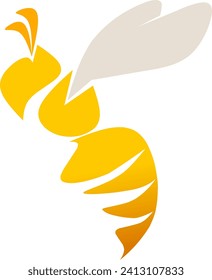 A simple logo design for a wasp with yellow and orange gradations, for your illustration