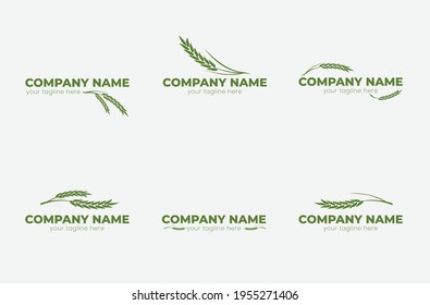 simple logo design. wheat green logo vector. rice logo with green color. nature logo for your bussines