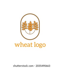 simple logo design wheat logo outline with modern style,