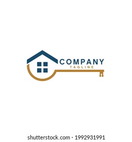 simple logo design a window and roof lock
