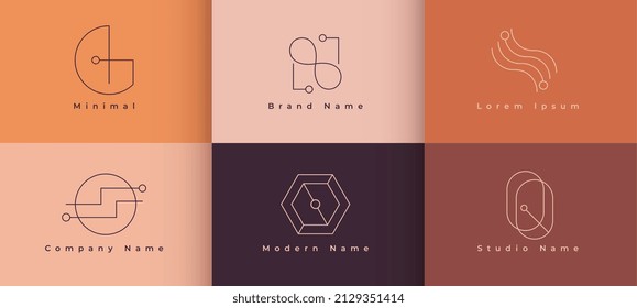 simple logo designs set of six