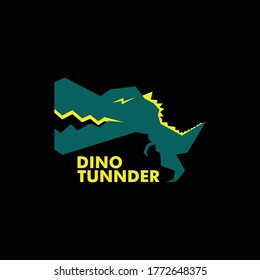 A simple logo with a dinosaur and lightning silhouette, cute, delicate, shape, suitable for mascots or electrical equipment logos.