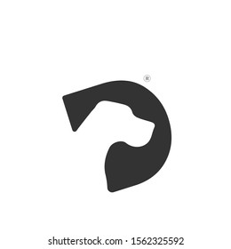 simple logo dog vector  negative sepace