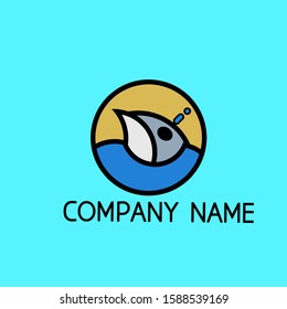 Simple logo with dolphin symbol