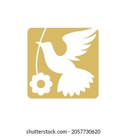 un simple logo de una paloma y una flor. ilustración vectorial para logotipo empresarial o icono