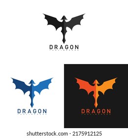 simple logo dragon fly ilustration vector template