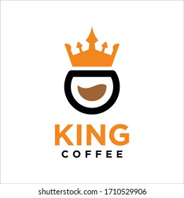 simple logo drink coffee and crown