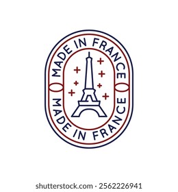 Simple Logo with Eiffel Tower made in France icon. Simple Logo with Eiffel Tower icon for social media, app, and web design. Vector illustration