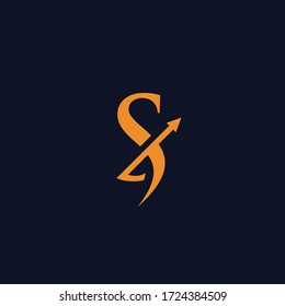 simple logo elegant S letters and arrows