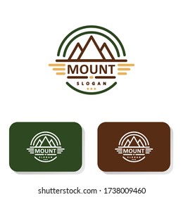 simple logo emblems of mountain scenery