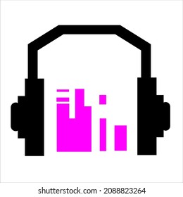 ecualizador de logotipo simple y audífonos