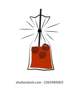 Simple logo for Es Teh iced tea in plastic bag or Es Cekek 