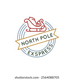 Simple Logo with Express North Pole icon. Simple Logo with happy holiday icon for social media, app, and web design. Vector illustration