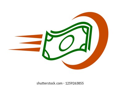 Simple Logo Fast Payment or money Delivery, Isolated on White