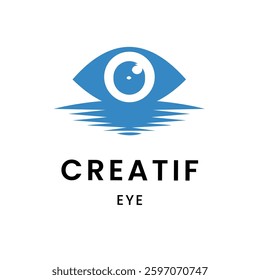 Simple Logo featuring Eye with sea water Logo for Travel Agency, Resort Vector design illustration