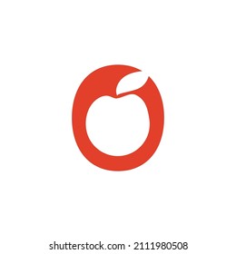 A simple logo featuring a red apple