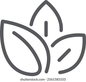 Simple logo featuring three stylized leaves symbolizes nature, sustainability, and eco friendly practices, perfect for businesses committed to organic products