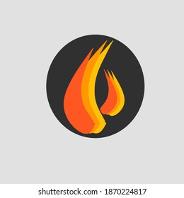 Ilustración simple del fuego del logotipo en el diseño vectorial
