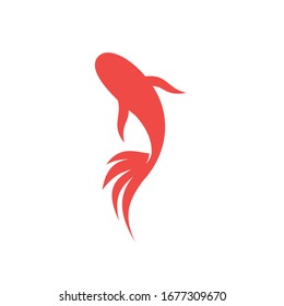 Simple logo for fish koi orange
