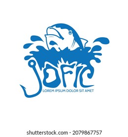 Simple logo for fishing lovers group community and hobby