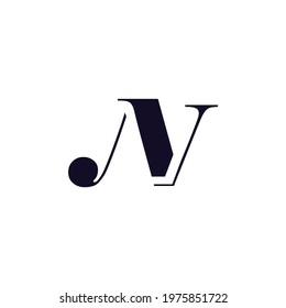 Simple logo, flat icon, letter N