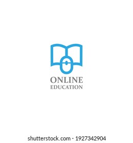Simple logo flat online education icon
