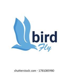 logotipo simple de un ave voladora