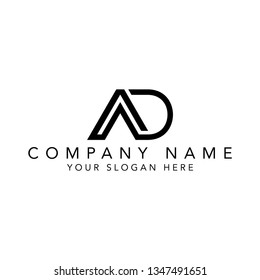 simple logo for font AD or DA vector design - Vector - Vector