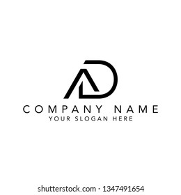 simple logo for font AD or DA vector design - Vector - Vector