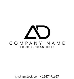 simple logo for font AD or DA vector design - Vector - Vector