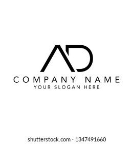 simple logo for font AD or DA vector design - Vector - Vector