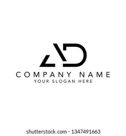 simple logo for font AD or DA vector design - Vector - Vector