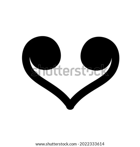 Simple logo in the form of love circled in black color.