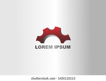 a simple logo in the form of a red gear