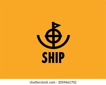 simple logo forming the silhouette of a ship