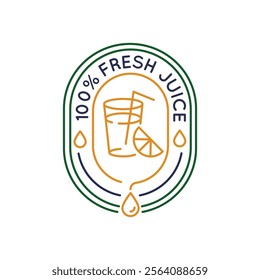 Simple Logo with Fresh juice icon. Simple Logo with juice icon for social media, app, and web design. Vector illustration