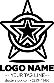 Simple Logo Geometric Black and White  with tradistional ethnic pattern  