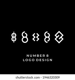 Simple logo and geometric number 8 with various shapes.
EPS10, Vector.