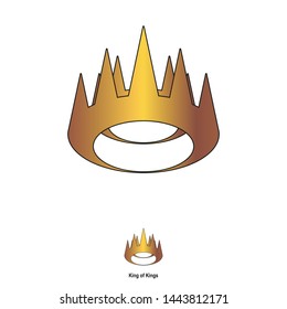 simple logo with a golden king crown concept