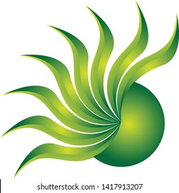a simple logo with a green ball concept