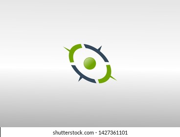 Simple logo in green and blue round shape