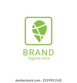 simple logo with a green map theme