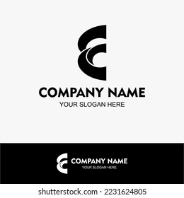 Simple logo with half double eye without eyeballs concept for your company. shaped like the letter E. half illuminati circle like vortex with a focus on the goal to be achieved