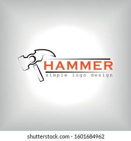 Simple logo with a hammer line art picture