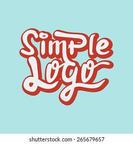 Simple logo hand lettering brush pen style. Unique original typographic design. Calligraphic handwritten word. Vector drawing lettered illustration. T-shirt print