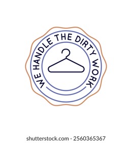 Simple Logo with handle icon. Simple logo with handle dirty work icon for social media, app, and web design. Vector illustration.