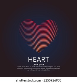 simple logo heart Illustration in a linear style. Abstract line art Love symbol Logotype concept icon. Vector illustration suitable for organization, company, or community. EPS 10