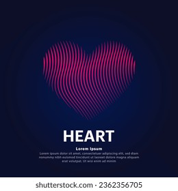 simple logo heart Illustration in a linear style. Abstract line art Love heart Logotype concept icon. heart symbol Vector illustration suitable for organization, company, or community. EPS 10