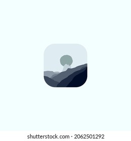 ilustración de diseño simple del vector de la colina del logo. la colina con logotipo plano explora la plantilla de diseño de vectores para empresas, y la impresión aislada en fondo blanco. 